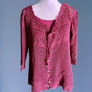 *VINTAGE* Eddie Bauer Sweater Set I Hand-crocheted